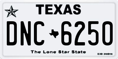 TX license plate DNC6250