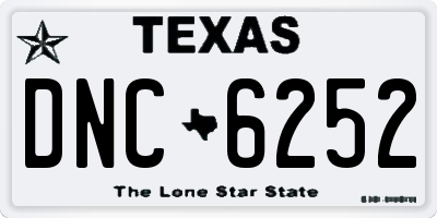 TX license plate DNC6252