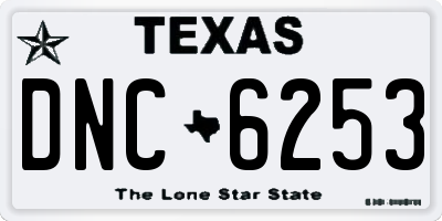 TX license plate DNC6253