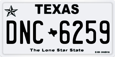 TX license plate DNC6259