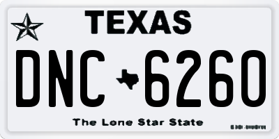 TX license plate DNC6260