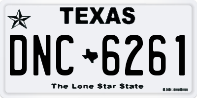 TX license plate DNC6261