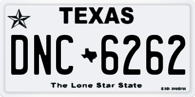 TX license plate DNC6262