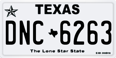 TX license plate DNC6263