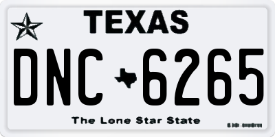 TX license plate DNC6265