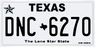 TX license plate DNC6270