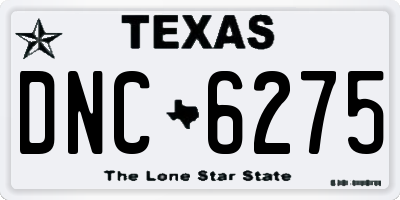 TX license plate DNC6275