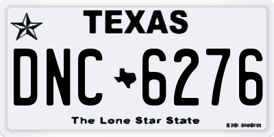 TX license plate DNC6276