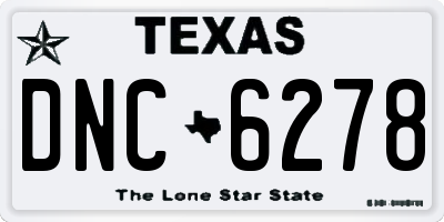 TX license plate DNC6278