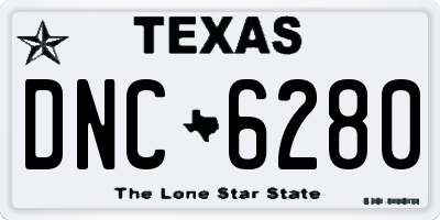 TX license plate DNC6280