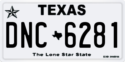 TX license plate DNC6281