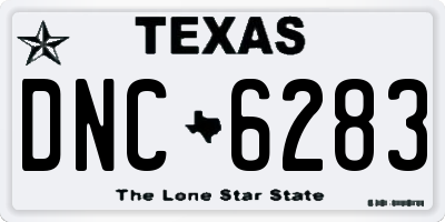 TX license plate DNC6283