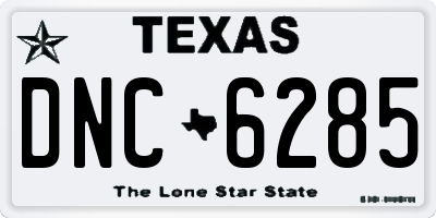 TX license plate DNC6285