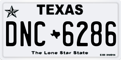 TX license plate DNC6286