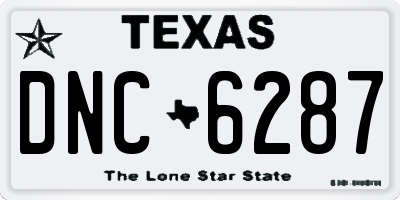 TX license plate DNC6287