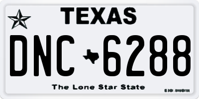 TX license plate DNC6288