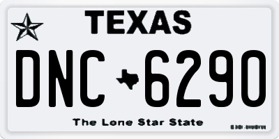 TX license plate DNC6290