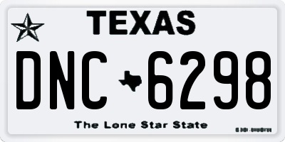 TX license plate DNC6298