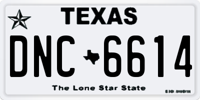 TX license plate DNC6614