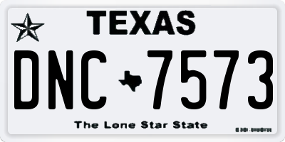 TX license plate DNC7573