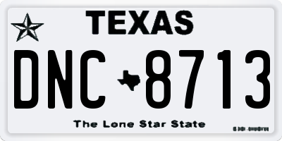 TX license plate DNC8713