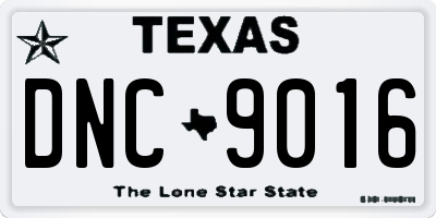 TX license plate DNC9016