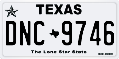 TX license plate DNC9746