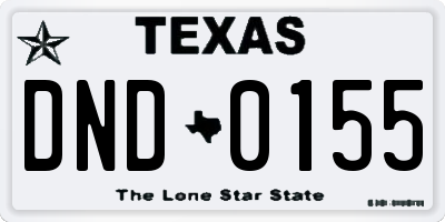 TX license plate DND0155