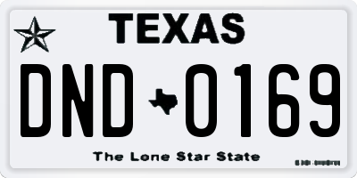 TX license plate DND0169