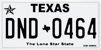 TX license plate DND0464