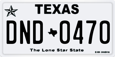 TX license plate DND0470