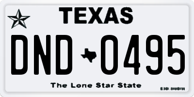 TX license plate DND0495