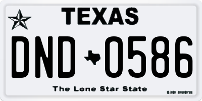 TX license plate DND0586
