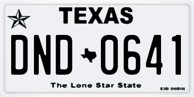 TX license plate DND0641