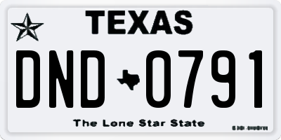 TX license plate DND0791