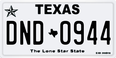 TX license plate DND0944