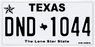 TX license plate DND1044