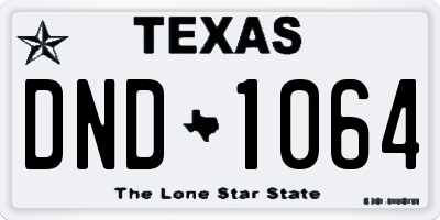 TX license plate DND1064