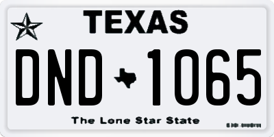 TX license plate DND1065