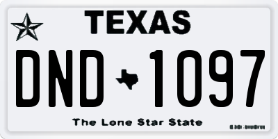TX license plate DND1097
