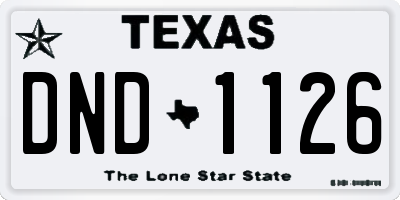 TX license plate DND1126