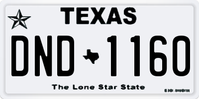 TX license plate DND1160