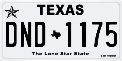 TX license plate DND1175