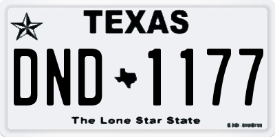 TX license plate DND1177