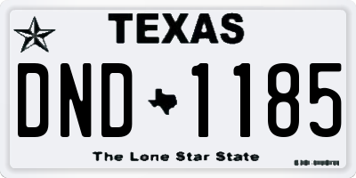 TX license plate DND1185