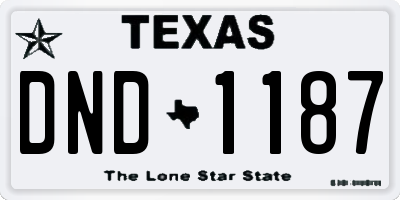 TX license plate DND1187