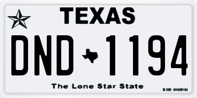 TX license plate DND1194