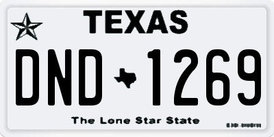 TX license plate DND1269