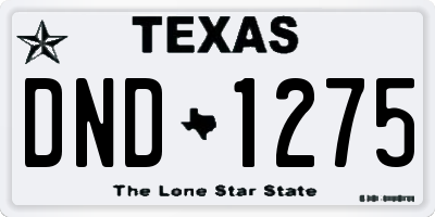 TX license plate DND1275