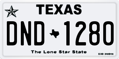 TX license plate DND1280